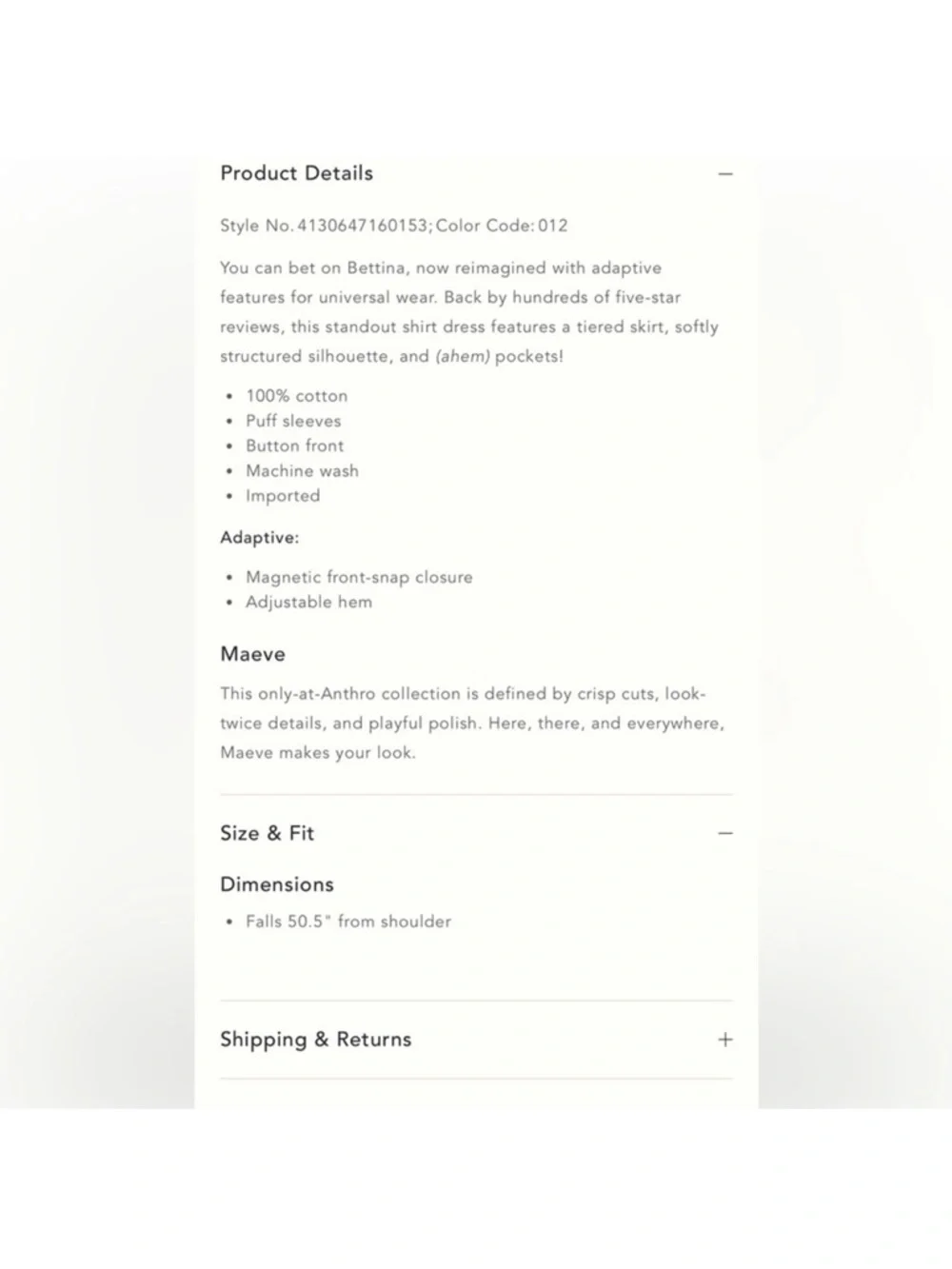 Anthropologie Maeve The Bettina Fish Dress - Picture 2 of 6